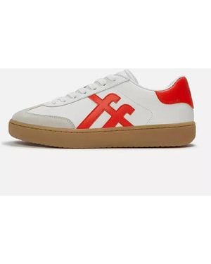 Fitflop The Dash T-Toe Leather Trainers - Red