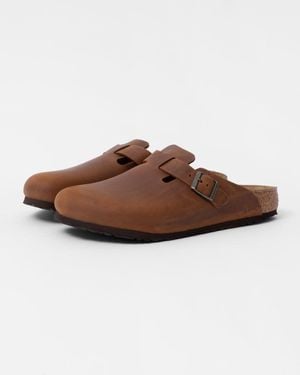 Birkenstock Boston Oiled Nubuck Leather Clogs - Brown