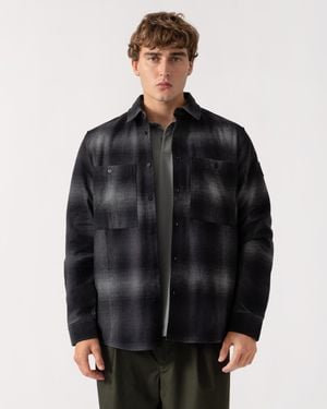 Belstaff Outpost Shirt Brushed Cotton Flannel - Black