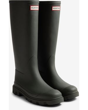 HUNTER Downpour Tall Rubber Wellington Boots - Black
