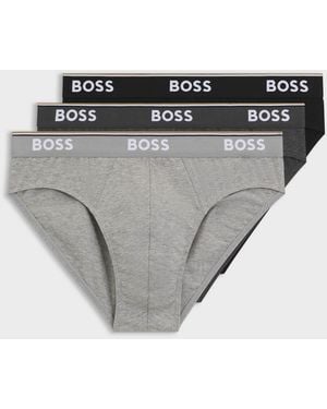 BOSS 3 Pack Power Briefs - Grey