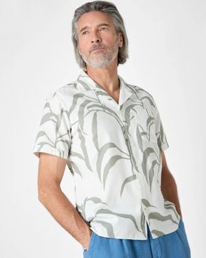 Oliver Sweeney Ravenshead Leaf Print Short Sleeved Shirt - White