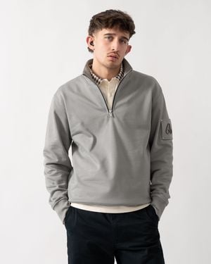 Moose Knuckles Hartsfield 1/4 Zip Sweatshirt Quarter Zip - Grey
