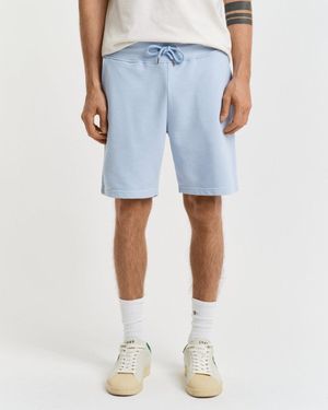 GANT Regular Fit Shield Logo Sweat Shorts - Blue