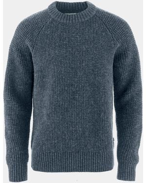 Fjallraven Ovik Waffle Knit Jumper - Blue