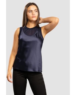 ARMANI EXCHANGE Layered Satin Blouse Size: M - Multicolour