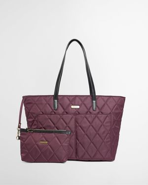 Barbour Quilted Tote Bag - Purple