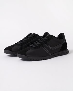 BOSS Zayn Logo Trainers With Faux Suede Trims - Black