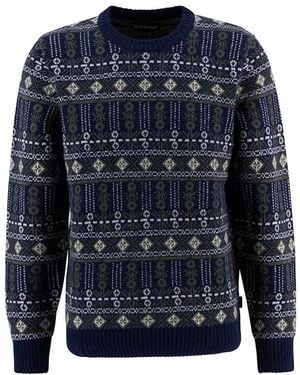 Barbour Grangetown Fair Isle Crew Neck Jumper - Blue