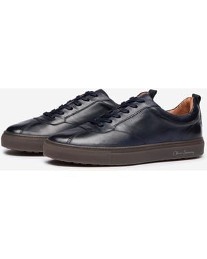 Oliver Sweeney Ermida Hand Finished Calf Leather Trainers - Blue