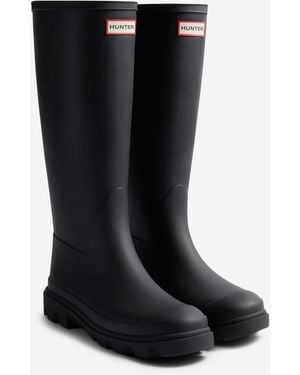 HUNTER Downpour Tall Boot Rubber Wellington Boots - Black