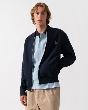 Paul Smith Ps Regular Fit Zebra Logo Zip Bomber Jacket - Blue