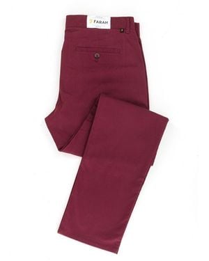 Farah Elm Twill Ff Chino Colour: Raspberry - Red