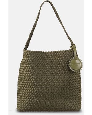 Ilse Jacobsen Braided Woven Shell Tote Bag - Green