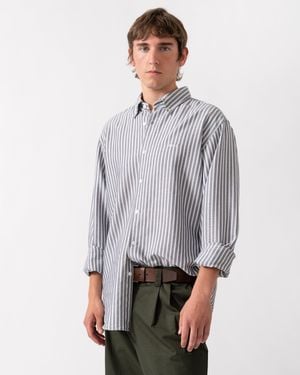 BOSS Ricoplus Long Sleeve Oxford Shirt - Grey