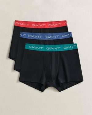 GANT 3-Pack Trunks With Multi Coloured Waistbands - Black