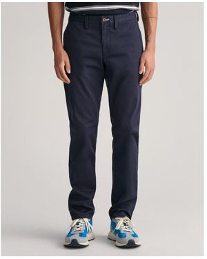 GANT Slim Fit Twill Chinos - Blue