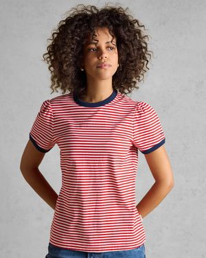 Joules Erin Striped T-Shirt - Red