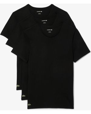 Lacoste 3-Pack Plain T-Shirts - Black