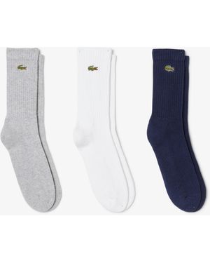 Lacoste 3 Pack Sport High Cut Socks - Blue