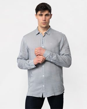 ARMANI EXCHANGE Long Sleeve Pattern Print Shirt Size: M - Grey