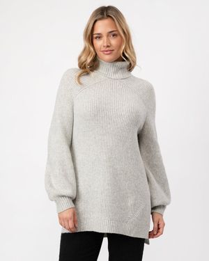 Ted Baker Sylinnaa Stitch Detail Roll Neck - Grey