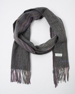 Paul Smith Trent Stripe Scarf - Grey