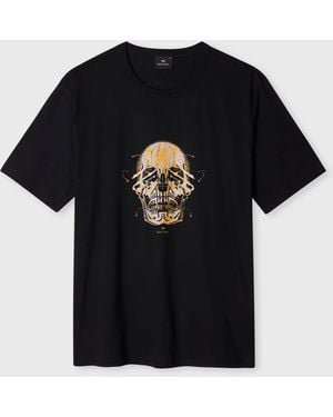 Paul Smith Ps Casual Fit Painted Skull T-Shirt - Black