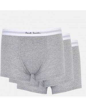 Paul Smith 3 Pack Plain Trunks With Script Logo Waistband - Grey