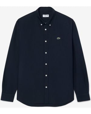 Lacoste Casual Oxford Long Sleeve Shirt - Blue
