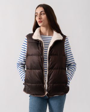 Joules Reversible Faux Fur Gilet - Black