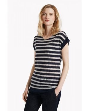 Great Plains Lattice Stripe Tee - Black