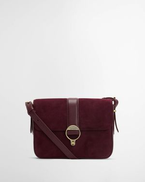 Barbour Rosa Suede & Leather Crossbody Bag - Purple