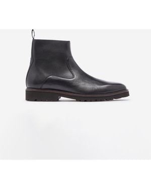 Oliver Sweeney Swanley Milled Calf Leather Zip Boots - Black