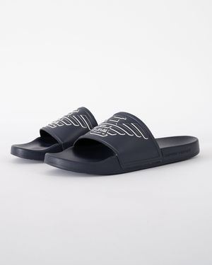 Emporio Armani Pvc Pool Slides With Eagle Logo - Blue