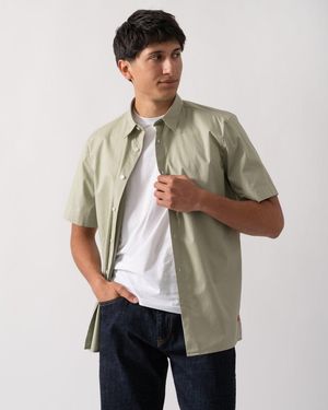 HUGO Ebor Relaxed Fit Stretch Cotton Shirt - Natural