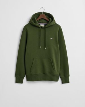 GANT Regular Fit Shield Logo Pullover Hoodie - Green