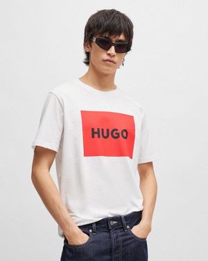 HUGO Dulive222 Label Logo T-Shirt Nos Size: L - Red