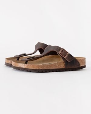 Birkenstock Gizeh Natural Oiled Leather Sandals - Brown