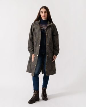 Joules Holkham Packable Printed Raincoat - Green