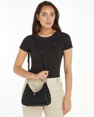 Tommy Hilfiger Th Refined Quilted Crossover Bag - Black