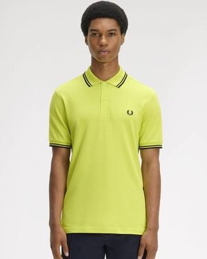 Fred Perry Twin Tipped Signature Polo Shirt - Yellow