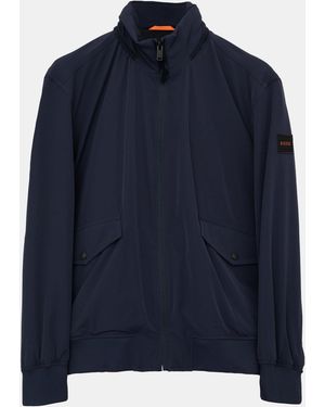 BOSS Ohice Water-Repellent Bomber Jacket With Packable Hood - Blue