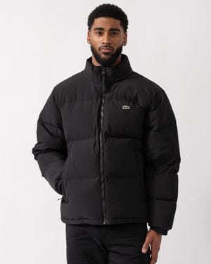 Lacoste Water-Repellent Packable Hood Down Jacket - Black