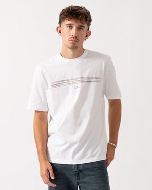 Paul Smith Ps Casual Fit Short Sleeve Stripe T-Shirt - White