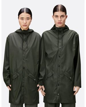 Rains Long Unisex Jacket - Green