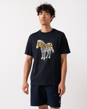 Paul Smith Ps Regular Fit Cutout Zebra T-Shirt - Blue