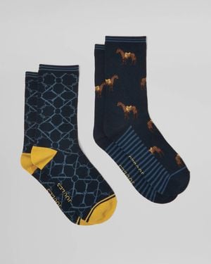 Joules Everyday 2 Pack Socks - Blue