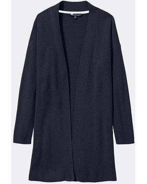 Crew Rib Texture Cardigan - Blue