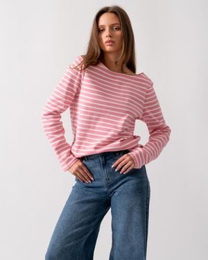 Joules Harbour Broad Stripe Breton Top - Red